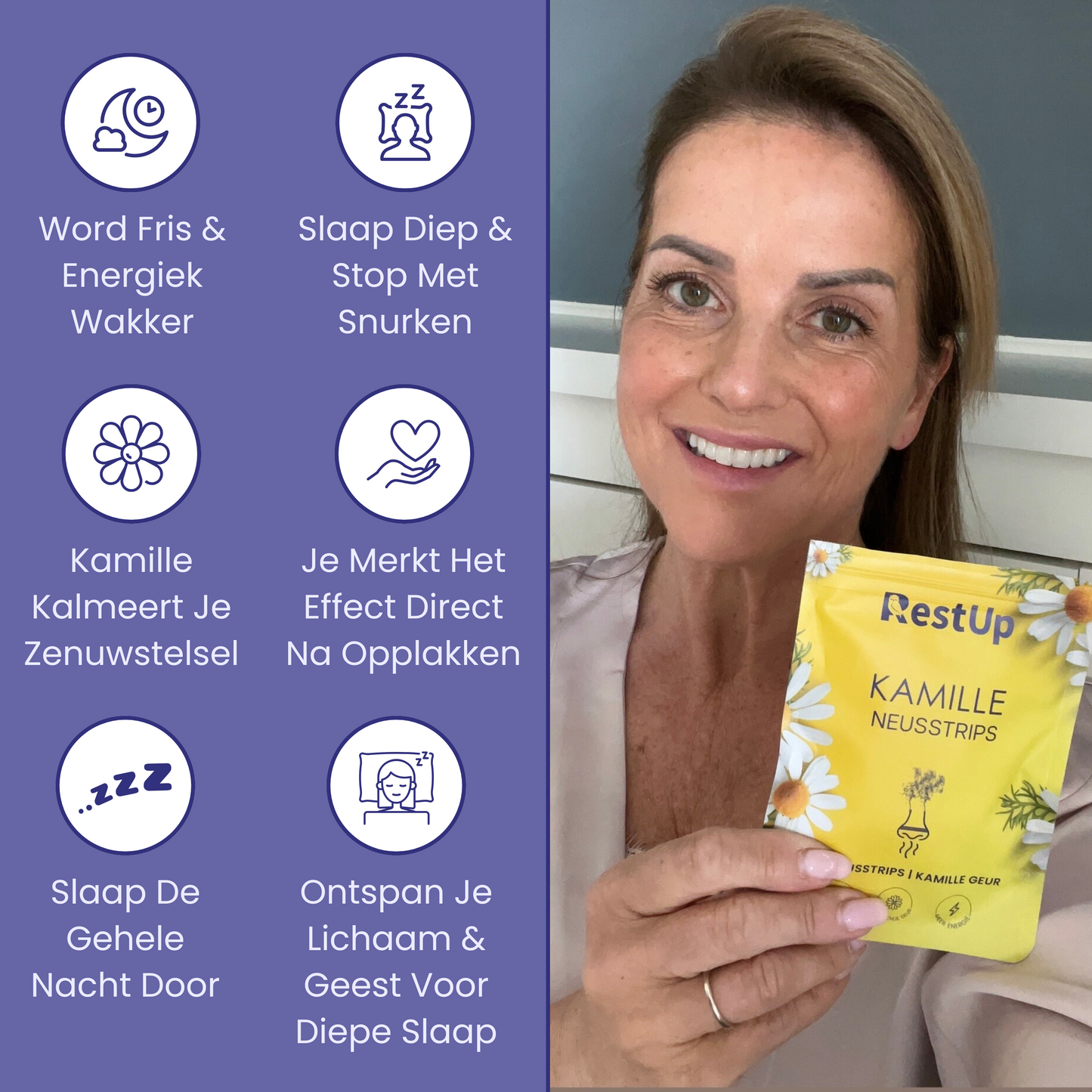 RestUp Bandelettes Nasales à la Camomille | Dormez Enfin Toute la Nuit – Naturellement & Sans Médicaments