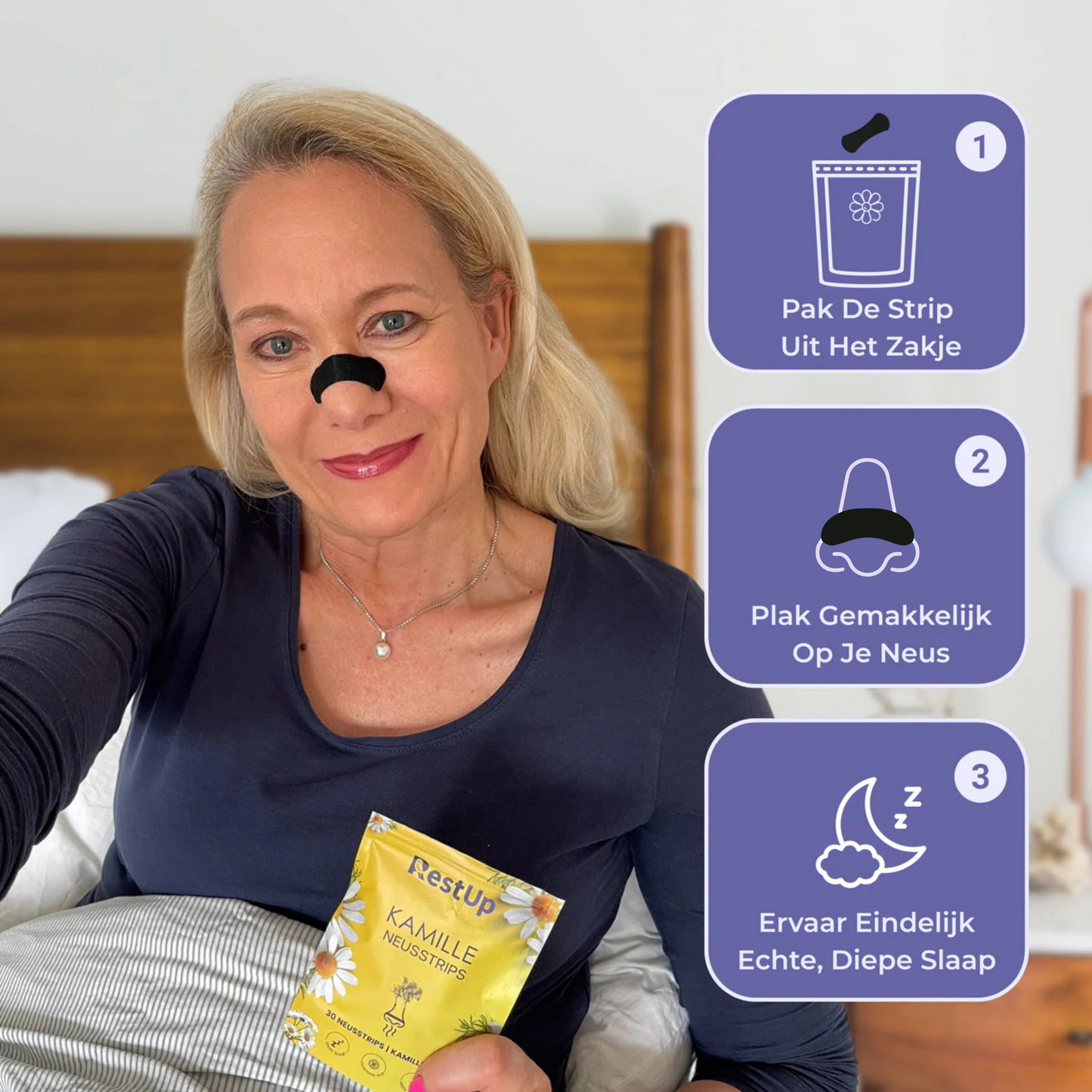 RestUp Bandelettes Nasales à la Camomille | Dormez Enfin Toute la Nuit – Naturellement & Sans Médicaments