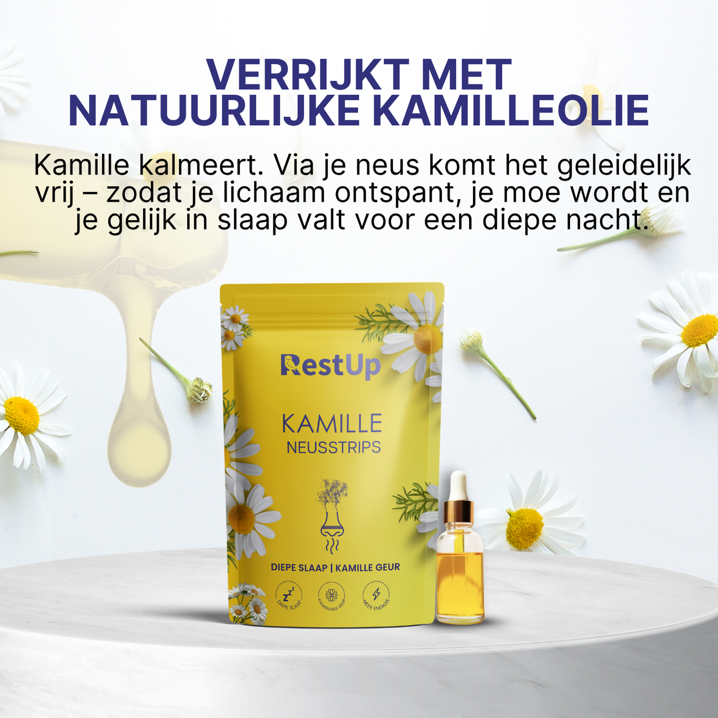 RestUp Bandelettes Nasales à la Camomille | Dormez Enfin Toute la Nuit – Naturellement & Sans Médicaments