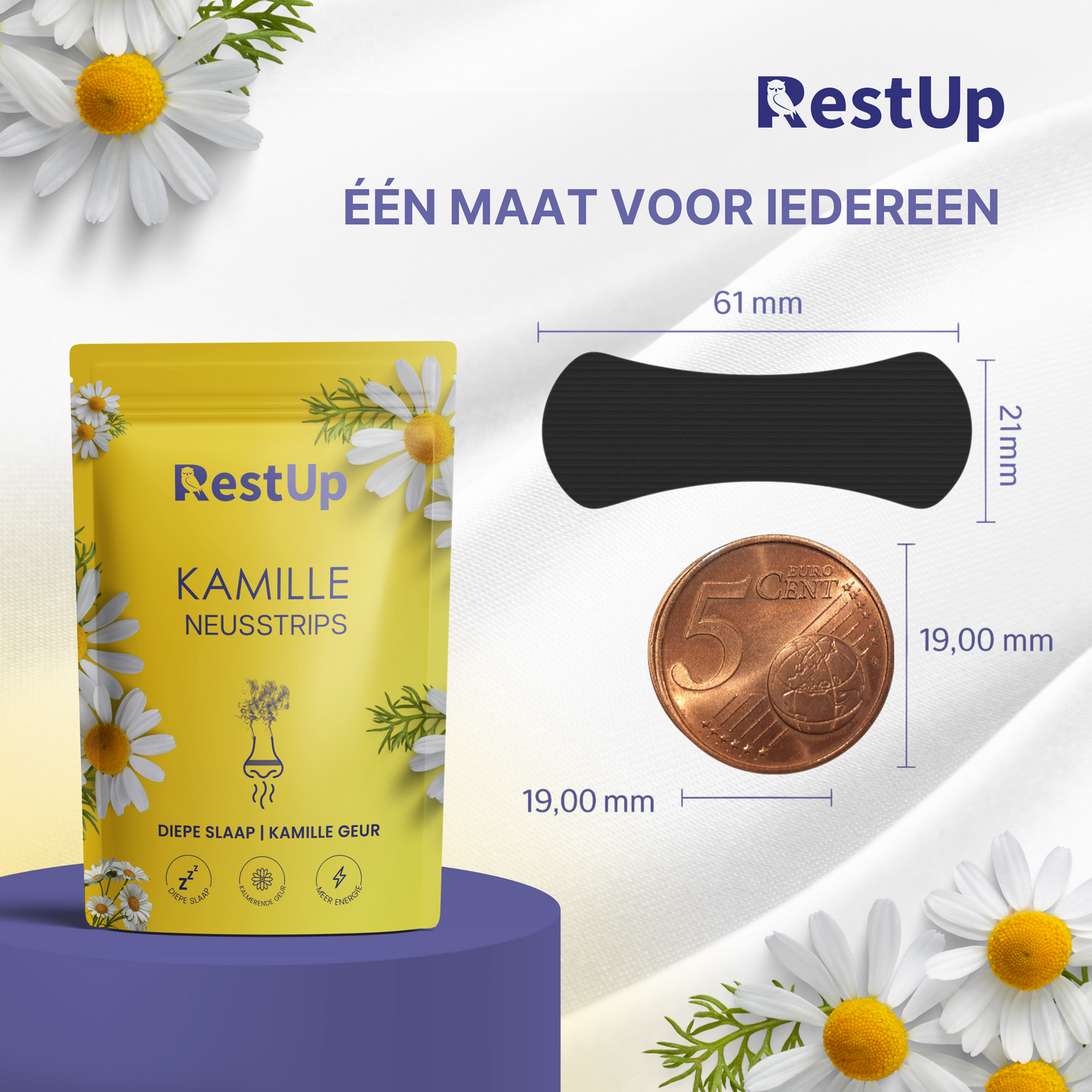 RestUp Bandelettes Nasales à la Camomille | Dormez Enfin Toute la Nuit – Naturellement & Sans Médicaments